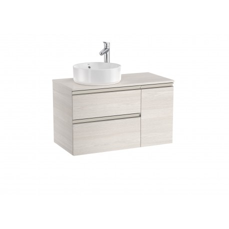 Mueble base de dos cajones para lavabo de sobre encimera izquierda THE GAP - ROCA