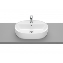 Lavabo de sobre encimera con orificio para grifería round INSPIRA 550 x 400 x 130 mm - ROCA	