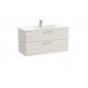 UNIK -  Mueble base 2 cajones + lavabo - ROCA 