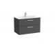 UNIK -  Mueble base 2 cajones + lavabo - ROCA 