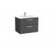 UNIK -  Mueble base 2 cajones + lavabo - ROCA 