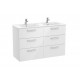 UNIK FAMILY - Mueble base con seis cajones y lavabo doble - ROCA