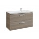 Unik mueble base con dos cajones y lavabo PRISMA - ROCA