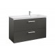 Unik mueble base con dos cajones y lavabo PRISMA - ROCA