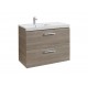 Unik mueble con dos cajones + lavabo PRISMA - ROCA