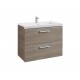 Unik mueble con dos cajones + lavabo PRISMA - ROCA