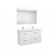 Conjunto de mueble (4 cajones),  lavabo doble y espejo LED PRISMA - ROCA