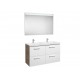 Conjunto de mueble (4 cajones),  lavabo doble y espejo LED PRISMA - ROCA