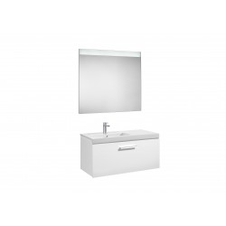 Conjunto de mueble con un cajón, lavabo y espejo LED PRISMA (900 Y 1100) - ROCA