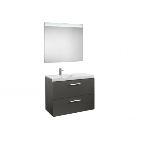 Conjunto de mueble con 2 cajones, lavabo y espejo con luz LED PRISMA - ROCA