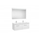 Conjunto de mueble (2 cajones) doble lavabo y espejo con luz LED PRISMA - ROCA