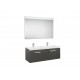 Conjunto de mueble (2 cajones) doble lavabo y espejo con luz LED PRISMA - ROCA