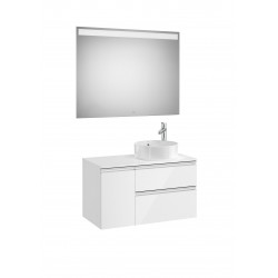 Pack mueble de 2 cajones para lavabo sobre encimera y espejo LED THE GAP - ROCA