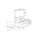 Pack mueble de 2 cajones para lavabo sobre encimera y espejo LED THE GAP - ROCA