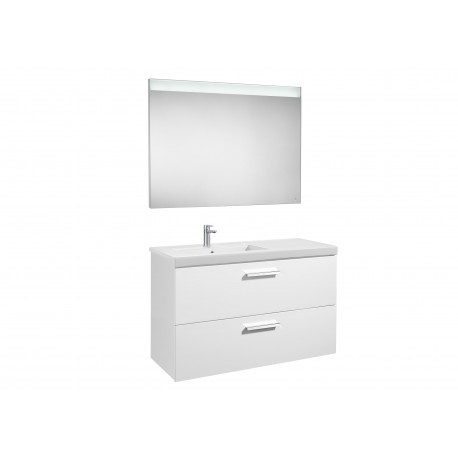 Pack mueble base con 2 cajones, lavabo y espejo LED PRISMA - ROCA