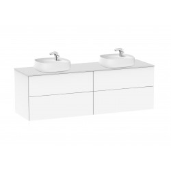 Mueble base para 2 lavabos sobre encimera blanco BEYOND - ROCA
