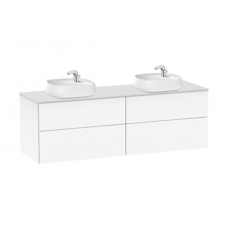 Mueble base para 2 lavabos sobre encimera blanco BEYOND - ROCA
