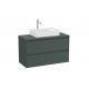 Mueble base de dos cajones para lavabo sobre encimera ONA - ROCA