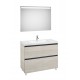 Pack mueble base + lavabo en el centro + espejo LED LANDER - ROCA