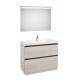 Pack mueble base + lavabo en el centro + espejo LED LANDER - ROCA