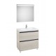 Pack mueble base + lavabo en el centro + espejo LED LANDER - ROCA