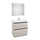 Pack mueble base + lavabo en el centro + espejo LED LANDER - ROCA