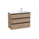 Pack Unik mueble base de 3 cajones + lavabo a al derecha THE GAP - ROCA