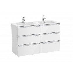 Pack Unik mueble base de 6 cajones + lavabo doble THE GAP - ROCA