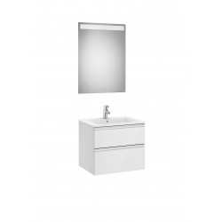 Pack mueble base de 2 cajones + lavabo central + espejo LED THE GAP - ROCA