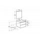 Pack mueble base de 2 cajones + lavabo central + espejo LED THE GAP - ROCA