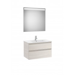 Pack mueble base de 2 cajones + lavabo central + espejo LED THE GAP - ROCA