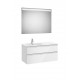 Pack mueble base blanco de 2 cajones + lavabo izquierda + espejo LED THE GAP - ROCA