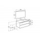 Pack mueble base de 2 cajones + lavabo derecha + espejo LED THE GAP - ROCA