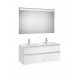 Pack de mueble base de cuatro cajones, lavabo doble y espejo LED THE GAP - ROCA