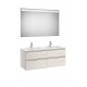 Pack de mueble base de cuatro cajones, lavabo doble y espejo LED THE GAP - ROCA