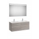 Pack de mueble base de cuatro cajones, lavabo doble y espejo LED THE GAP - ROCA