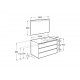 Pack mueble base de 3 cajones + lavabo derecha + espejo LED THE GAP - ROCA