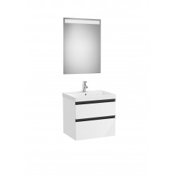 Pack mueble base de 2 cajones + lavabo + espejo LED DOMI - ROCA