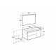 Pack mueble base de 2 cajones y 1 puerta + lavabo + espejo LED DOMI - ROCA