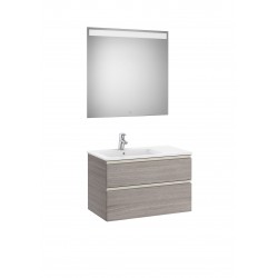 Pack mueble base de 2 cajones + lavabo izquierda + espejo LED THE GAP - ROCA