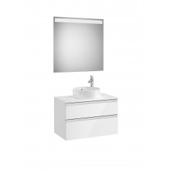 Pack mueble base para lavabo sobre encimera central + espejo LED THE GAP - ROCA
