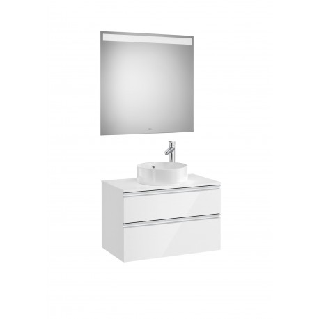 Pack mueble base para lavabo sobre encimera central + espejo LED THE GAP - ROCA