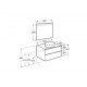 Pack mueble base para lavabo sobre encimera central + espejo LED THE GAP - ROCA
