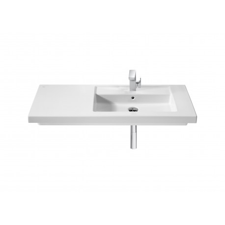 Lavabo de porcelana mural o de sobremueble asimétrico PRISMA - ROCA