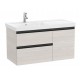 Pack Unik mueble base de 2 cajones y puerta + lavabo izquierda DOMI - ROCA