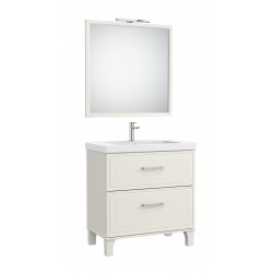 Pack mueble base de 2 cajones + lavabo + espejo LED ROMEA - ROCA