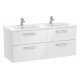 Conjunto de mueble con cuatro cajones y lavabo doble VICTORIA - ROCA