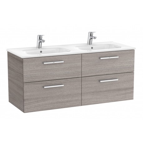 Conjunto de mueble con cuatro cajones y lavabo doble VICTORIA - ROCA