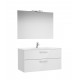 Pack mueble base de 2 cajones + lavabo + espejo + aplique LED VICTORIA - ROCA