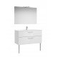 Pack mueble base de 2 cajones + lavabo + espejo + aplique LED VICTORIA - ROCA